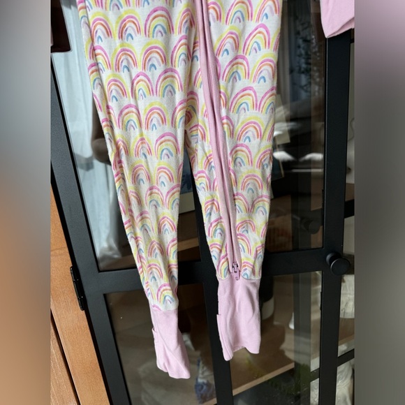 Little Sleepies pastel rainbows print footies zippy pajamas sleeper baby girl - Picture 4 of 7